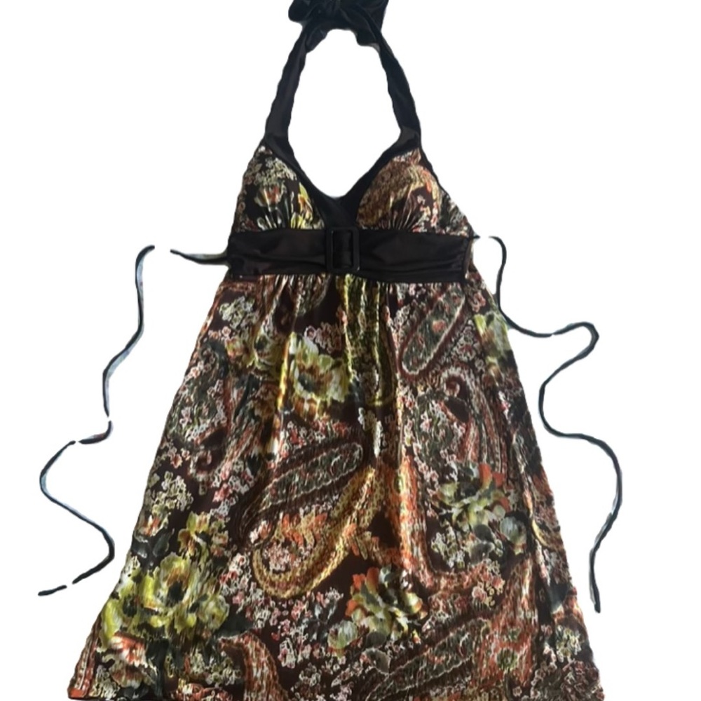 Y2K Paisley Mini Dress